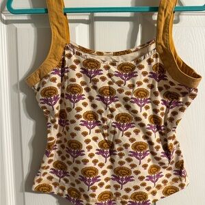 Maeve Yellow and Purple Floral Tank Top